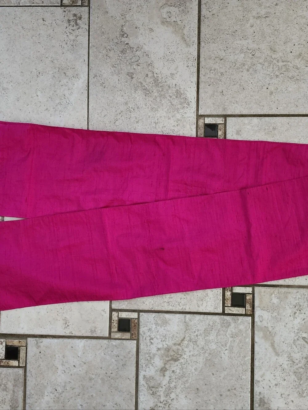 Accessory Street Vibrant Fuchsia Long Thin Silk Head Scarf/Scarf